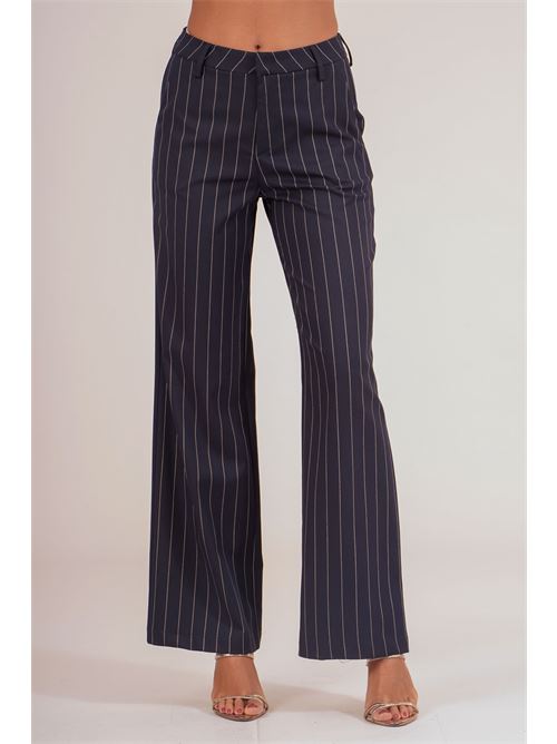 Pantalone palazzo gessato Il The' Delle 5 | MICOL 65BLU
